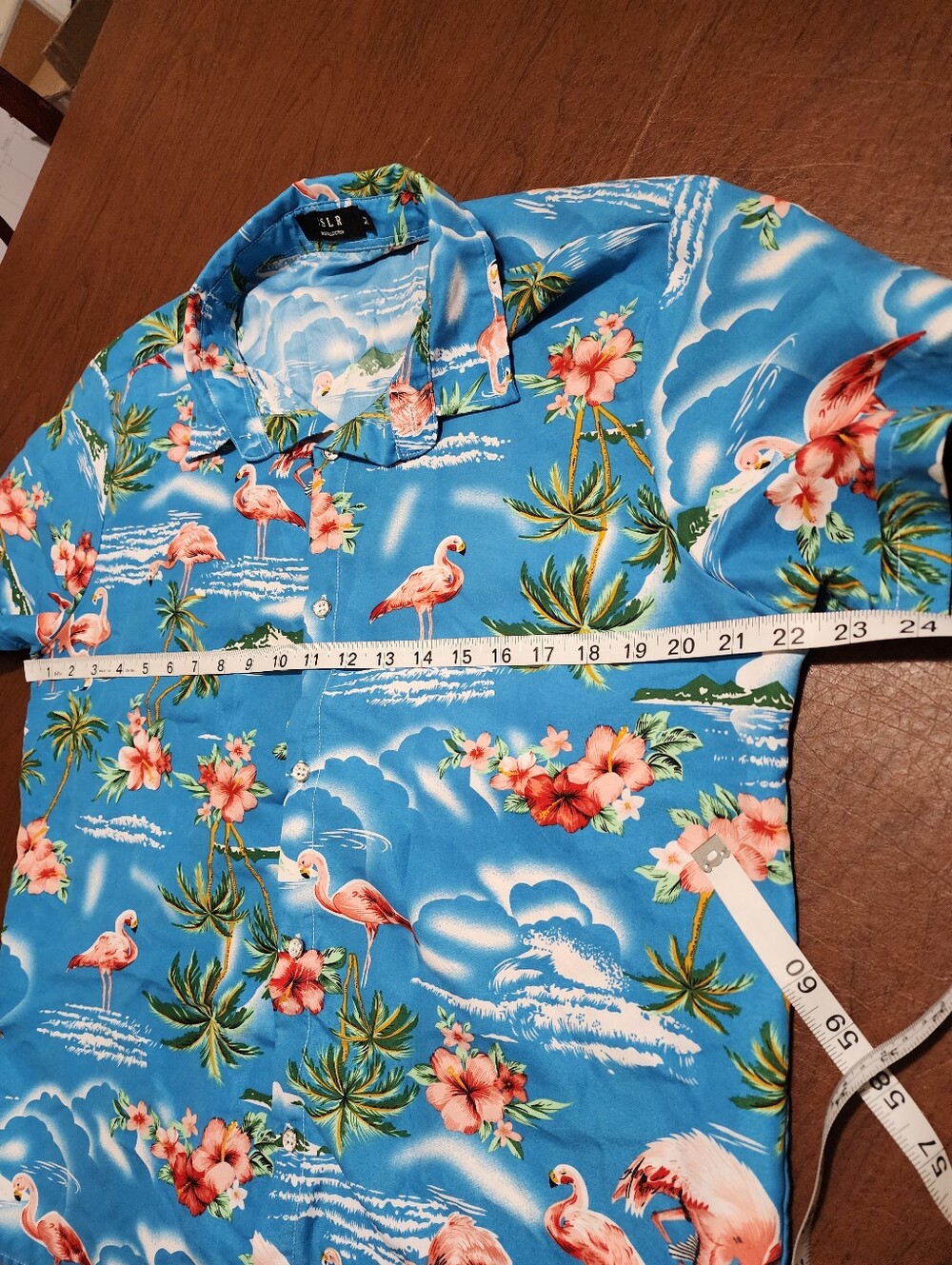 ISLR Blue Flamingo Print Short-Sleeve Button-Down Shirt - Picture 6 of 9